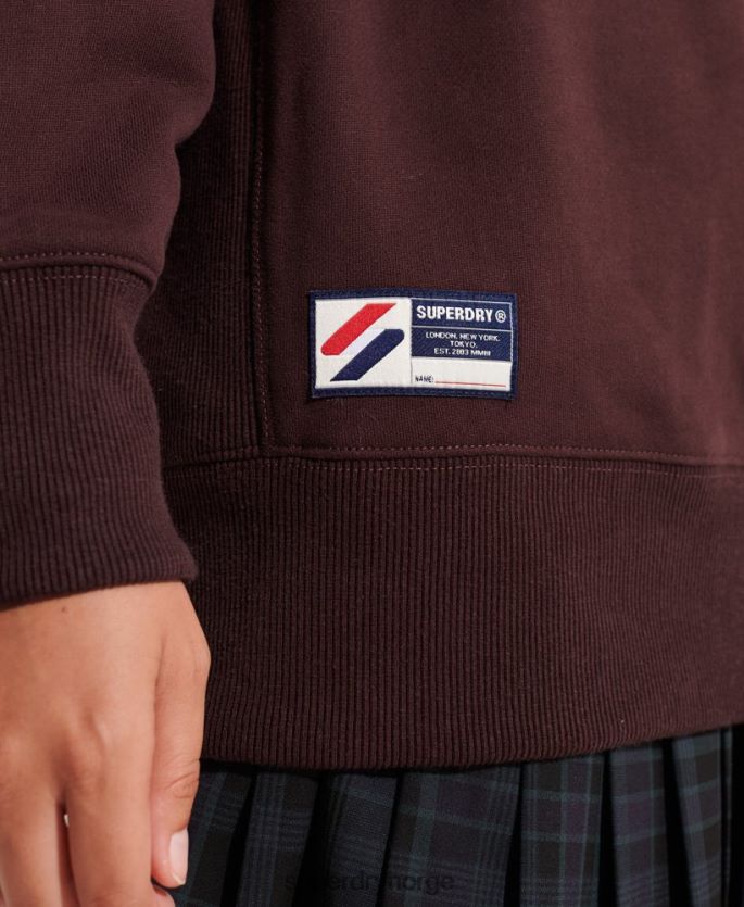 Superdry rød klær 86P46D5935 varsity bue løs crew sweatshirt kvinner