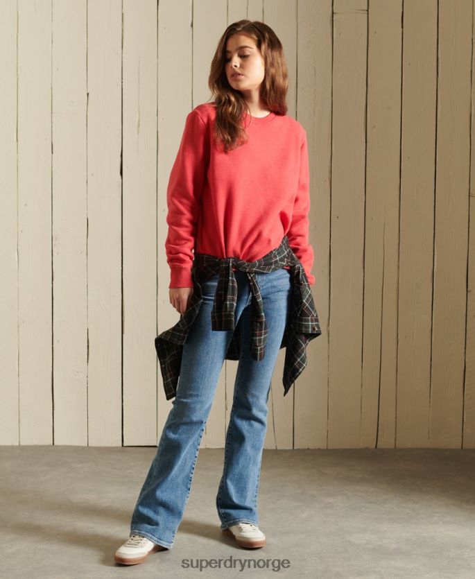 Superdry rød klær 86P46D5940 vintage sweatshirt med logobesetning i økologisk bomull kvinner