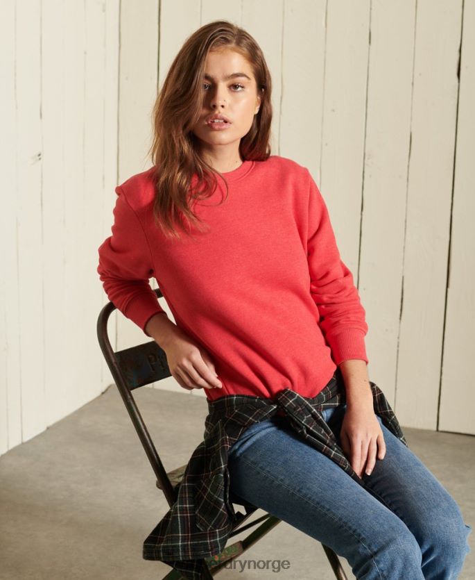 Superdry rød klær 86P46D5940 vintage sweatshirt med logobesetning i økologisk bomull kvinner