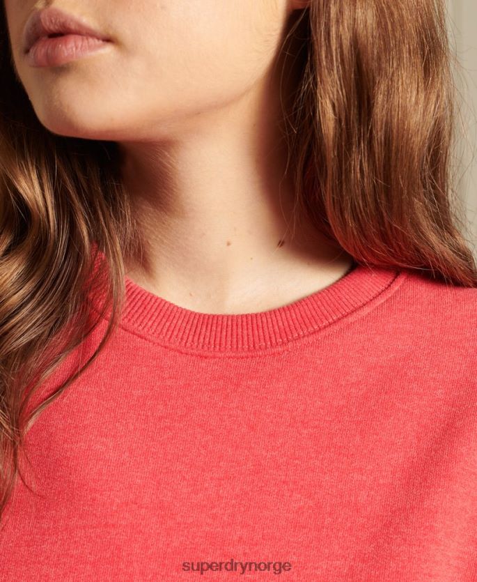 Superdry rød klær 86P46D5940 vintage sweatshirt med logobesetning i økologisk bomull kvinner