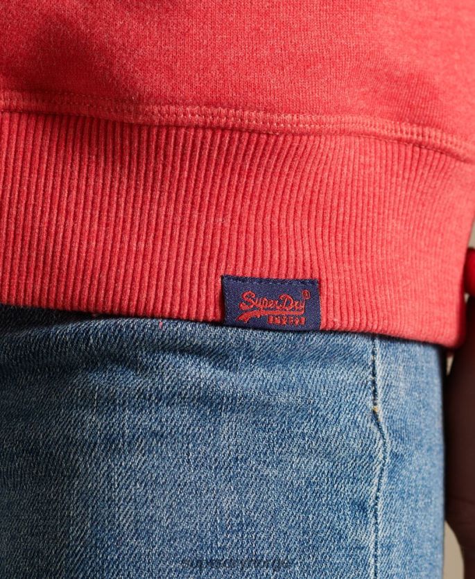 Superdry rød klær 86P46D5940 vintage sweatshirt med logobesetning i økologisk bomull kvinner