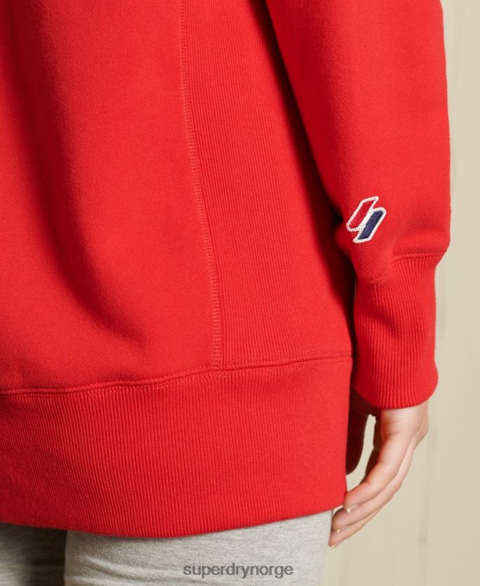 Superdry rød klær 86P46D5961 essensiell oversized crew-genser kvinner
