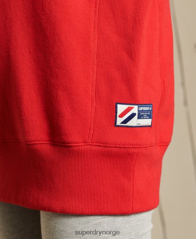 Superdry rød klær 86P46D5961 essensiell oversized crew-genser kvinner