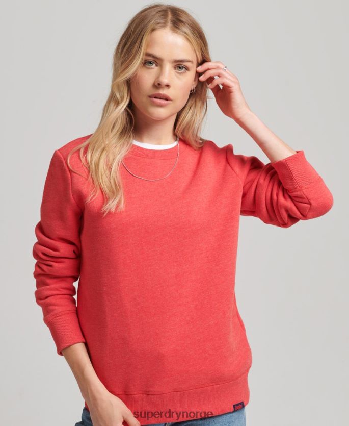 Superdry rød klær 86P46D5987 genser med logobesetning i økologisk bomull kvinner