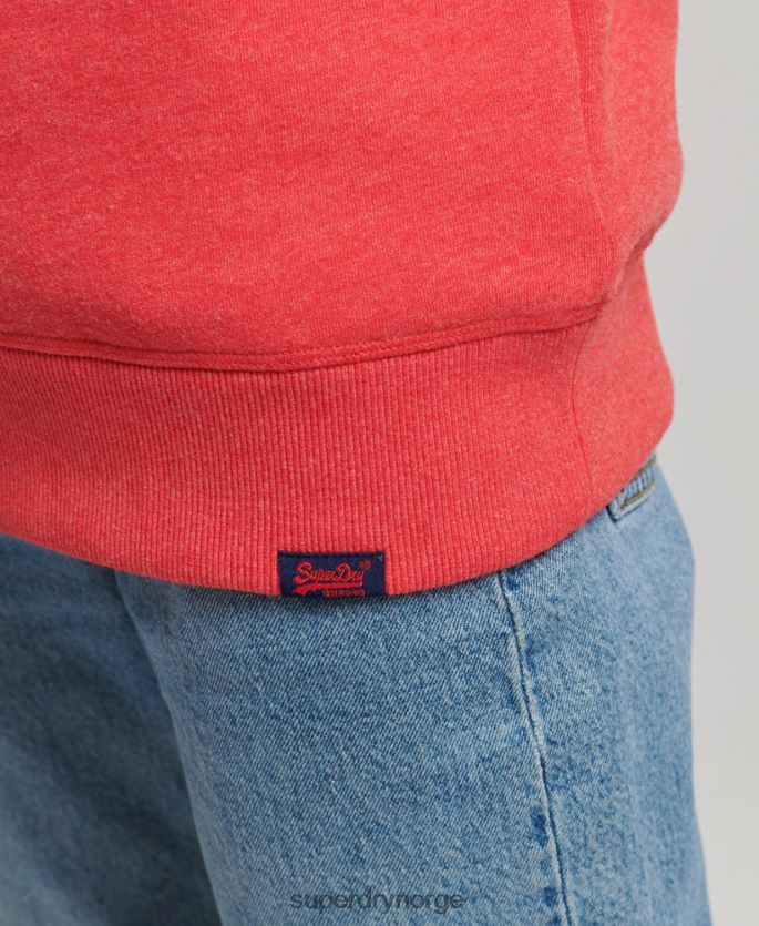 Superdry rød klær 86P46D5987 genser med logobesetning i økologisk bomull kvinner