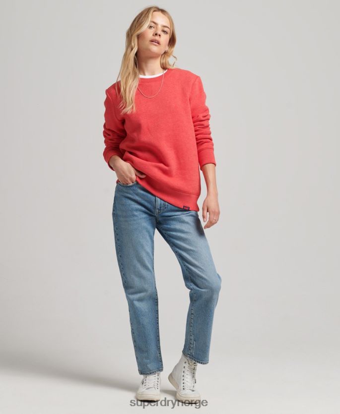 Superdry rød klær 86P46D5987 genser med logobesetning i økologisk bomull kvinner