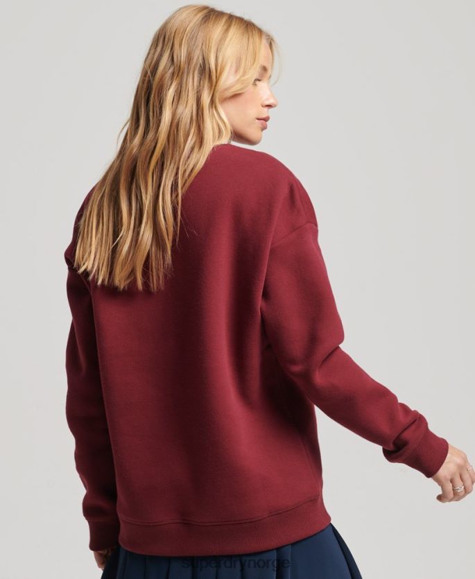 Superdry rød klær 86P46D6021 etablert crew sweatshirt kvinner