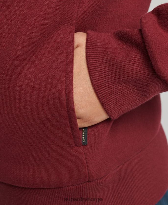 Superdry rød klær 86P46D6025 luksuriøs hettegenser med brodert logo kvinner