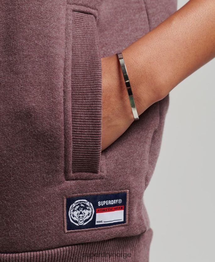 Superdry rød klær 86P46D6043 overdimensjonert friidrett topp med halv glidelås kvinner