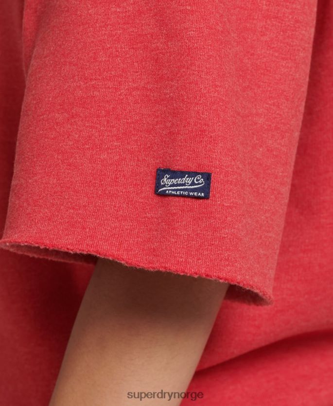 Superdry rød klær 86P46D6053 college kortermet crew sweatshirt kvinner