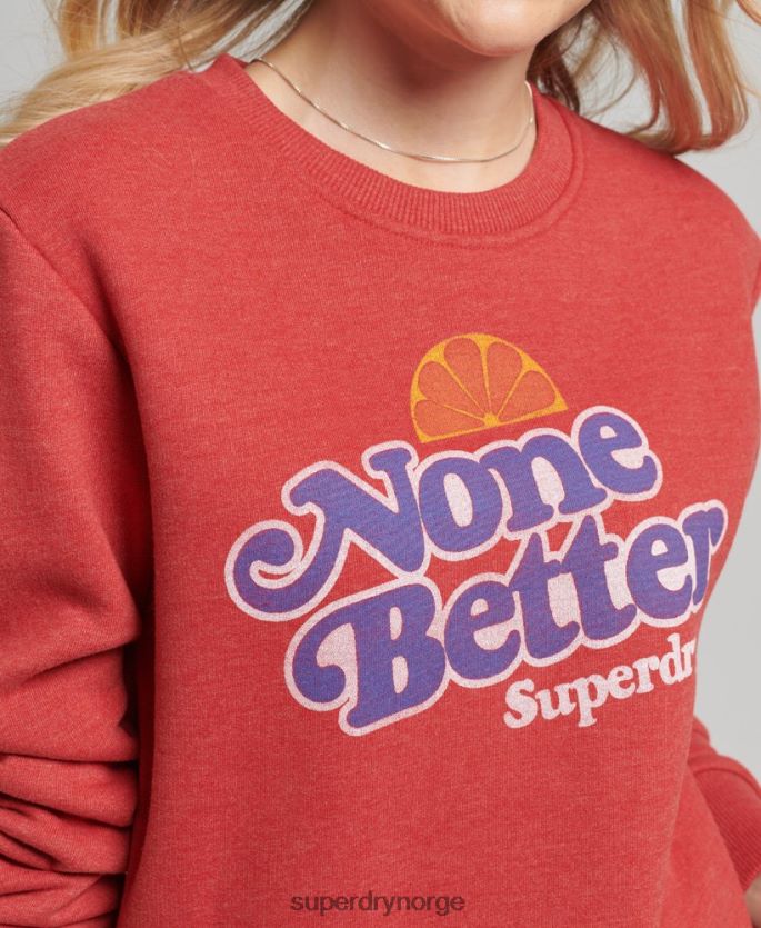 Superdry rød klær 86P46D6072 cooper nostalgi crew sweatshirt kvinner