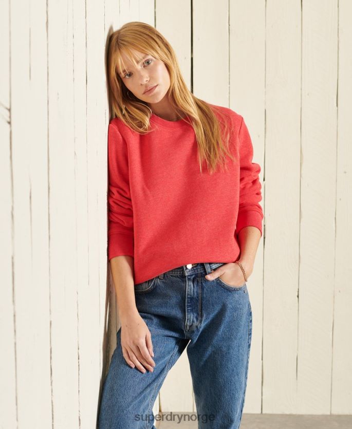 Superdry rød klær 86P46D6086 vintage sweatshirt med logobesetning kvinner