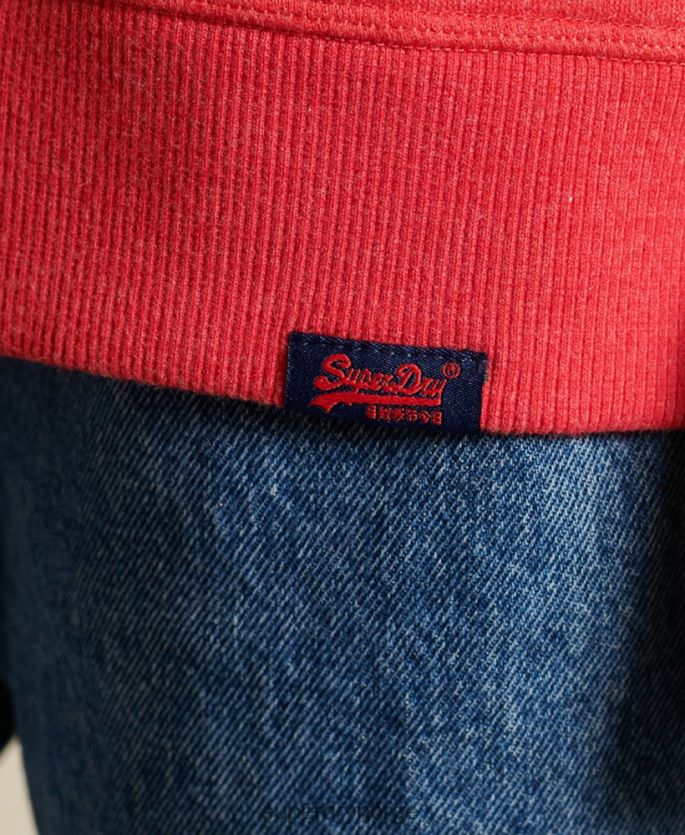 Superdry rød klær 86P46D6086 vintage sweatshirt med logobesetning kvinner