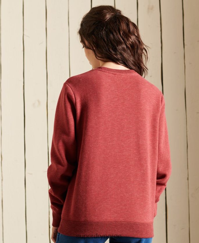 Superdry rød klær 86P46D6095 vintage sweatshirt med logobesetning kvinner