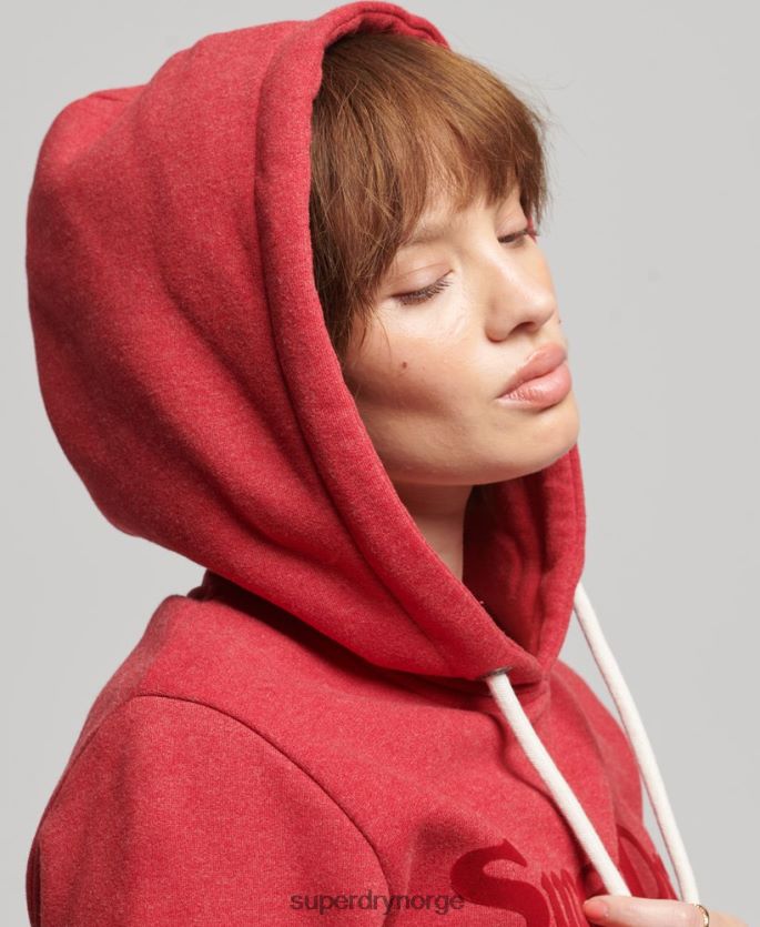 Superdry rød klær 86P46D6126 spillested interesse hettegenser kvinner