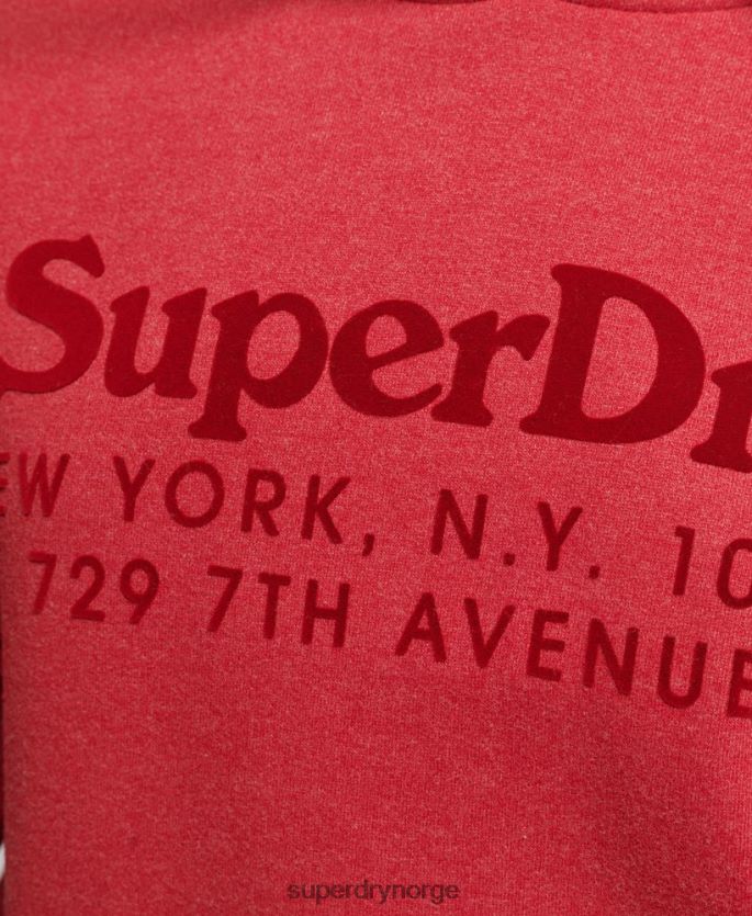 Superdry rød klær 86P46D6126 spillested interesse hettegenser kvinner