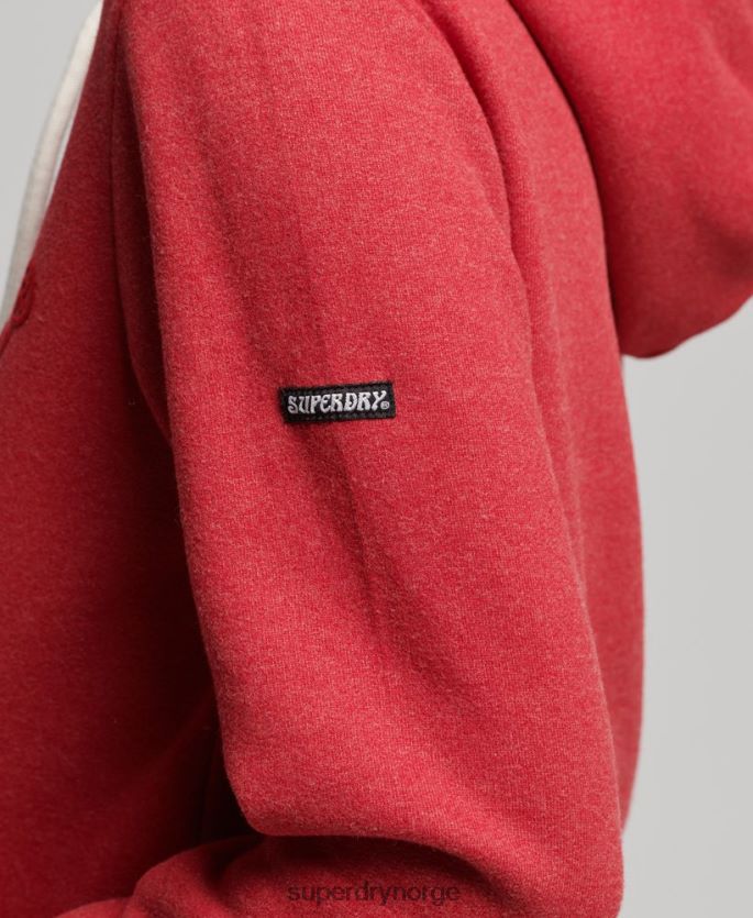 Superdry rød klær 86P46D6126 spillested interesse hettegenser kvinner