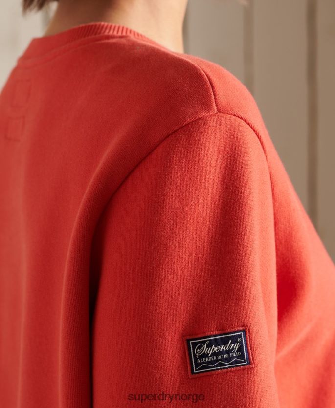 Superdry rød klær 86P46D6137 oversized boho og rock crew sweatshirt kvinner