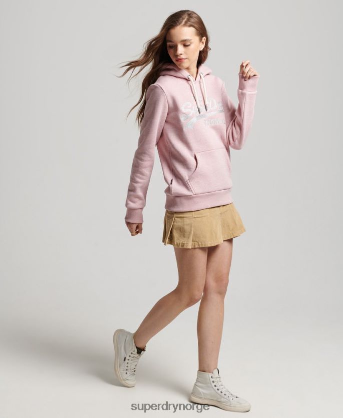Superdry rosa klær 86P46D2276 vintage logo scripted collegiate hettegenser kvinner