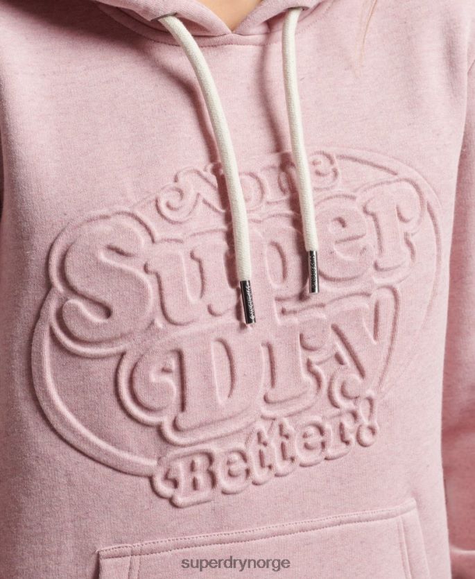 Superdry rosa klær 86P46D2323 vintage cooper-preget hettegenser kvinner