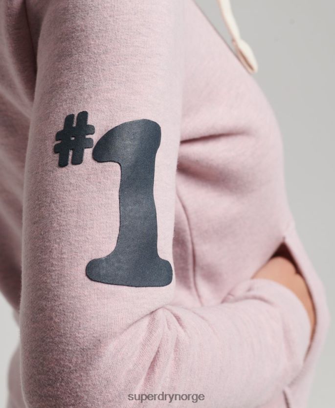 Superdry rosa klær 86P46D3298 vintage cooper hettegenser med nostalgisk glidelås kvinner