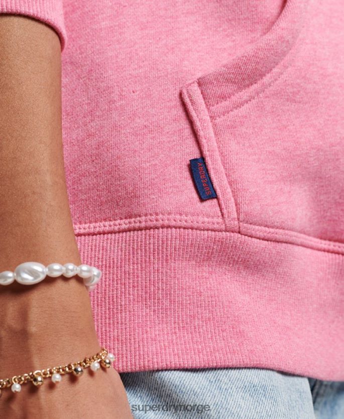 Superdry rosa klær 86P46D3312 vintage logo brodert hettegenser kvinner