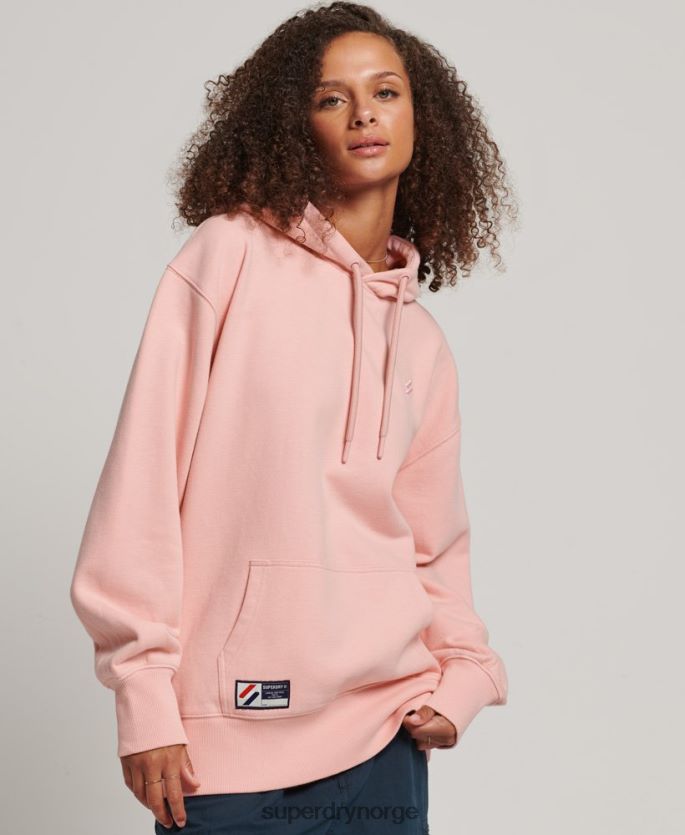 Superdry rosa klær 86P46D3380 essensiell oversized hettegenser i økologisk bomull kvinner