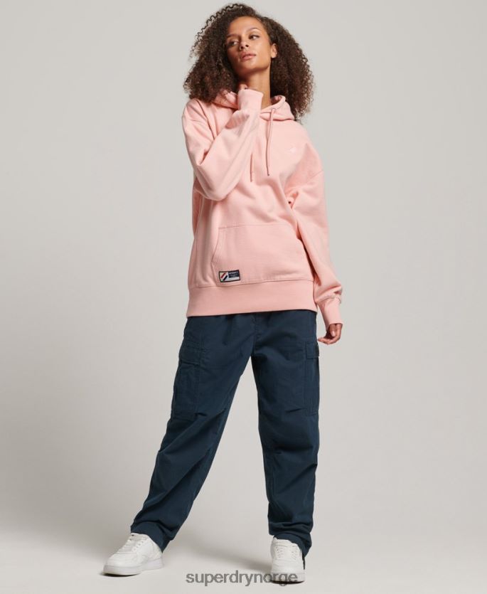 Superdry rosa klær 86P46D3380 essensiell oversized hettegenser i økologisk bomull kvinner