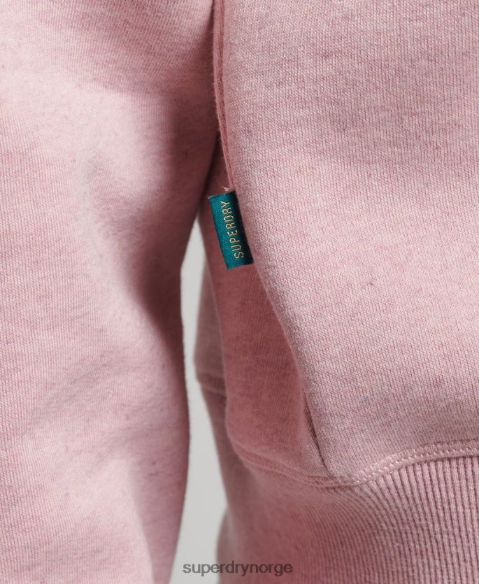 Superdry rosa klær 86P46D3404 Henley sweatshirt med vintage logo i økologisk bomull kvinner