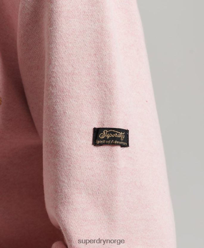 Superdry rosa klær 86P46D3408 vintage hettegenser med blomsterskript kvinner