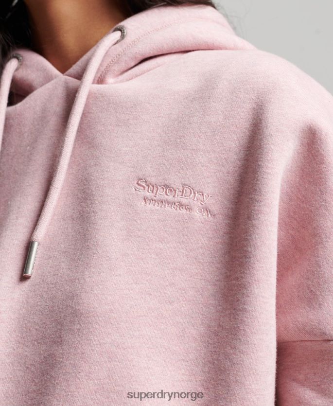 Superdry rosa klær 86P46D3430 vintage hettegenser med beskjæring med logo kvinner
