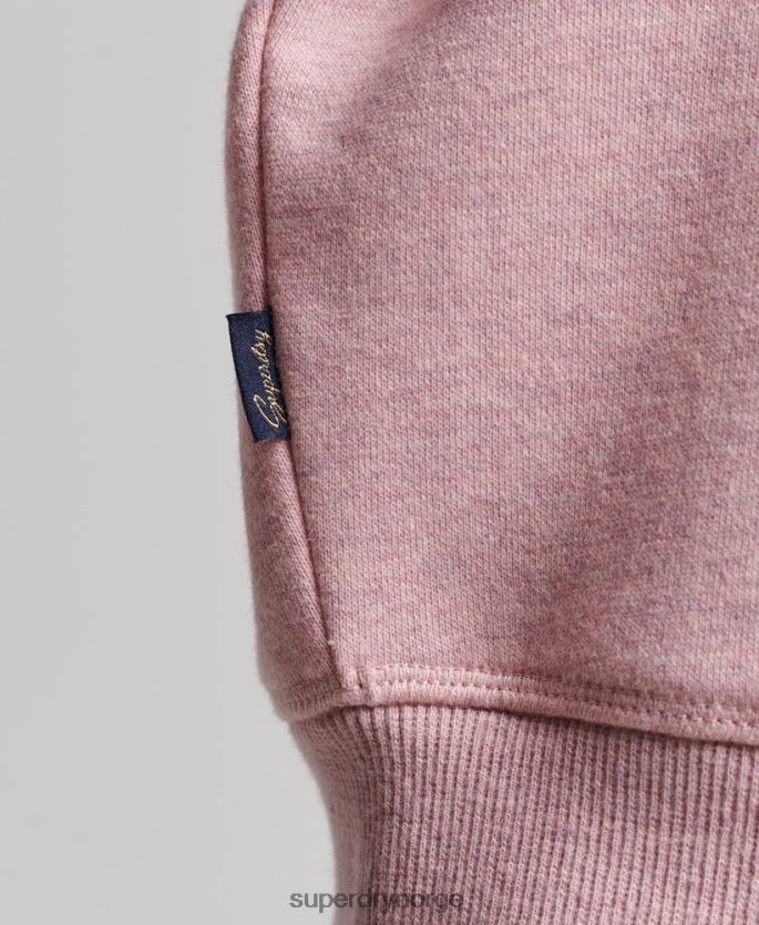 Superdry rosa klær 86P46D3430 vintage hettegenser med beskjæring med logo kvinner