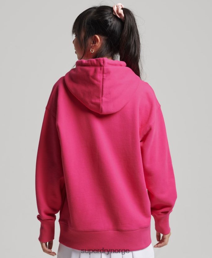 Superdry rosa klær 86P46D3432 kode stablet applikasjon oversized hettegenser kvinner