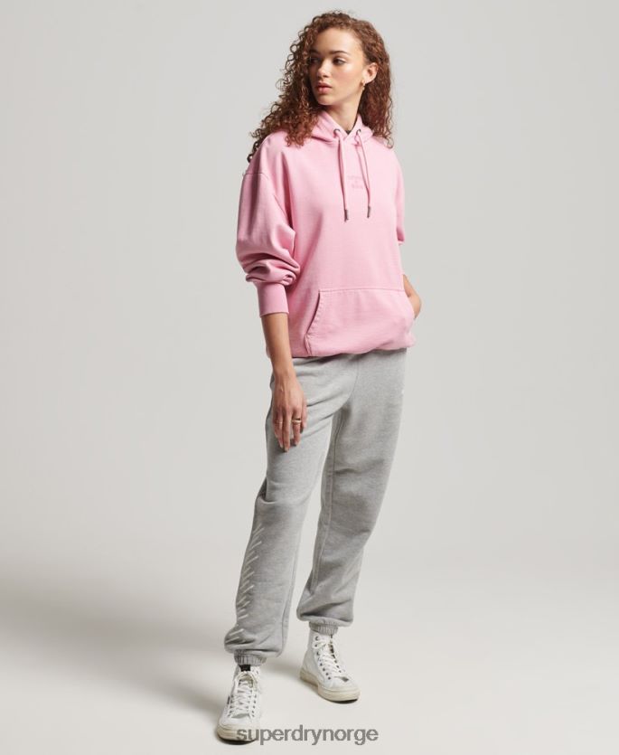 Superdry rosa klær 86P46D3450 kode logo plaggfarge oversized hettegenser kvinner