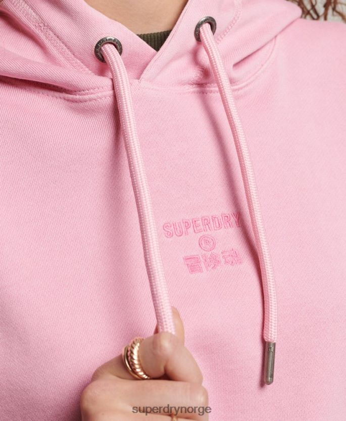 Superdry rosa klær 86P46D3450 kode logo plaggfarge oversized hettegenser kvinner