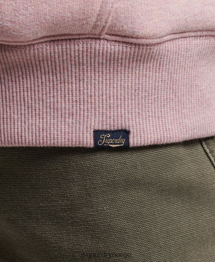 Superdry rosa klær 86P46D5745 essensiell borg-fôret hettegenser med glidelås kvinner