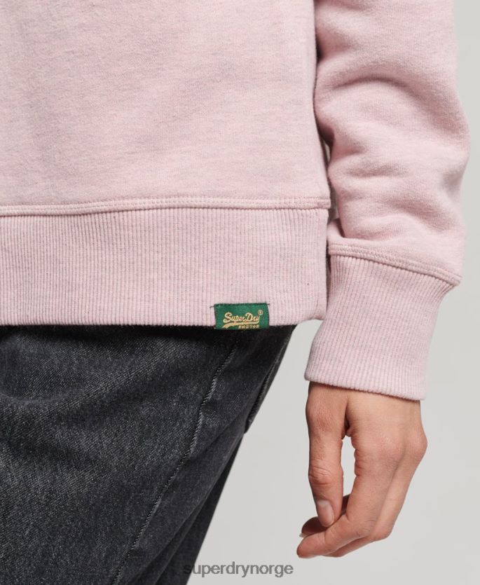 Superdry rosa klær 86P46D5762 vintage sweatshirt med logobesetning i økologisk bomull kvinner