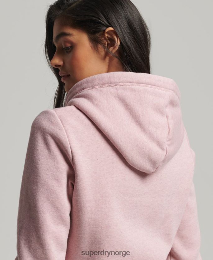 Superdry rosa klær 86P46D5763 vintage hettegenser med glidelås i økologisk bomull kvinner