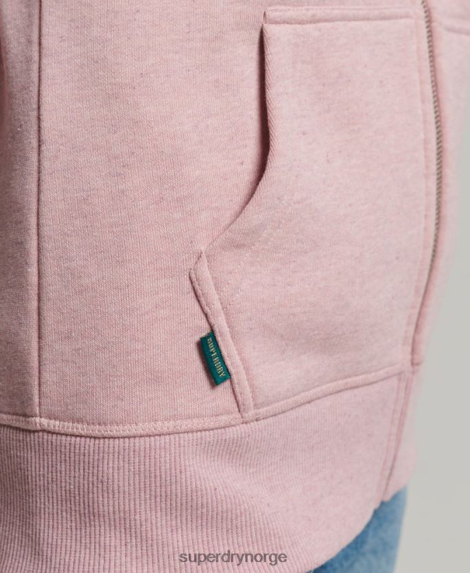 Superdry rosa klær 86P46D5763 vintage hettegenser med glidelås i økologisk bomull kvinner