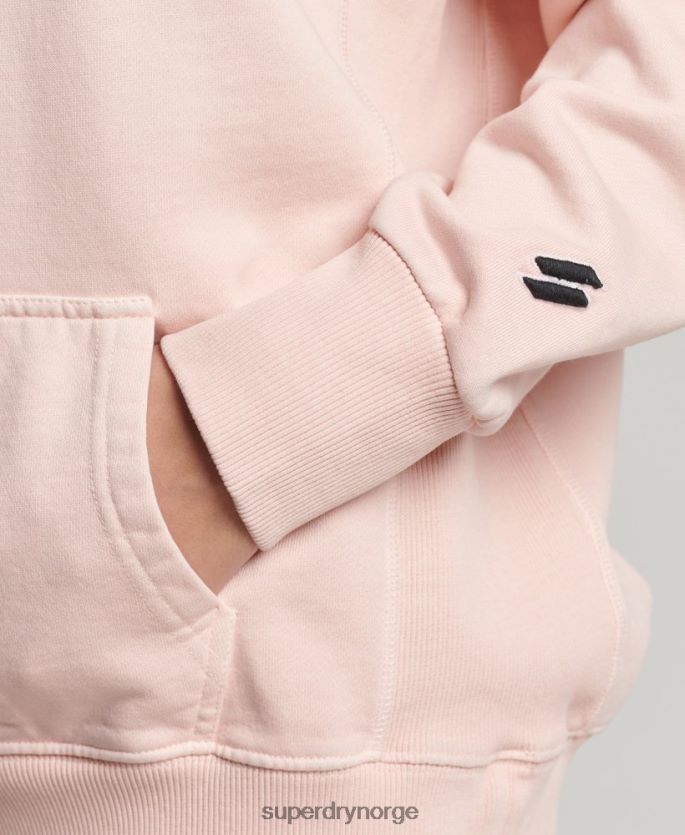 Superdry rosa klær 86P46D5775 kode logo plaggfarge oversized hettegenser kvinner