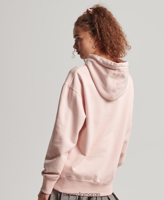Superdry rosa klær 86P46D5775 kode logo plaggfarge oversized hettegenser kvinner