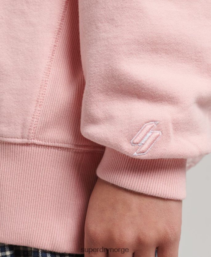 Superdry rosa klær 86P46D5808 Heritage oversized brodert crew-genser kvinner