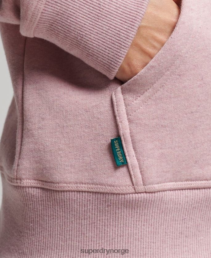 Superdry rosa klær 86P46D5876 vintage logobrodert hettegenser i økologisk bomull kvinner
