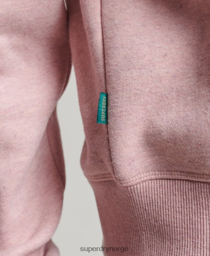 Superdry rosa klær 86P46D5886 Henley sweatshirt med vintage logo i økologisk bomull kvinner