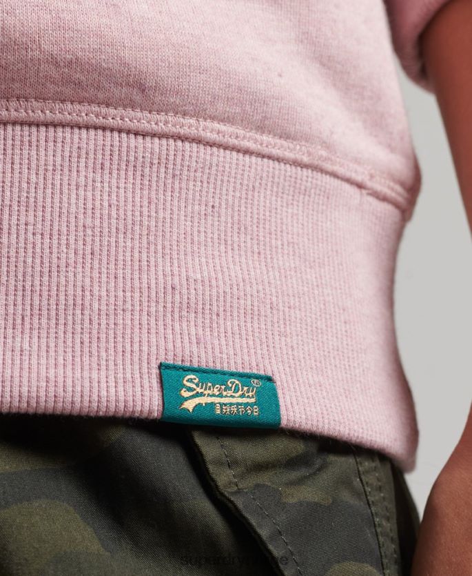 Superdry rosa klær 86P46D5916 genser med logobesetning i økologisk bomull kvinner