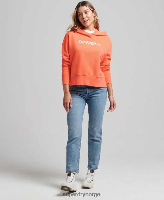 Superdry rosa klær 86P46D5937 code core sport crop box hettegenser kvinner