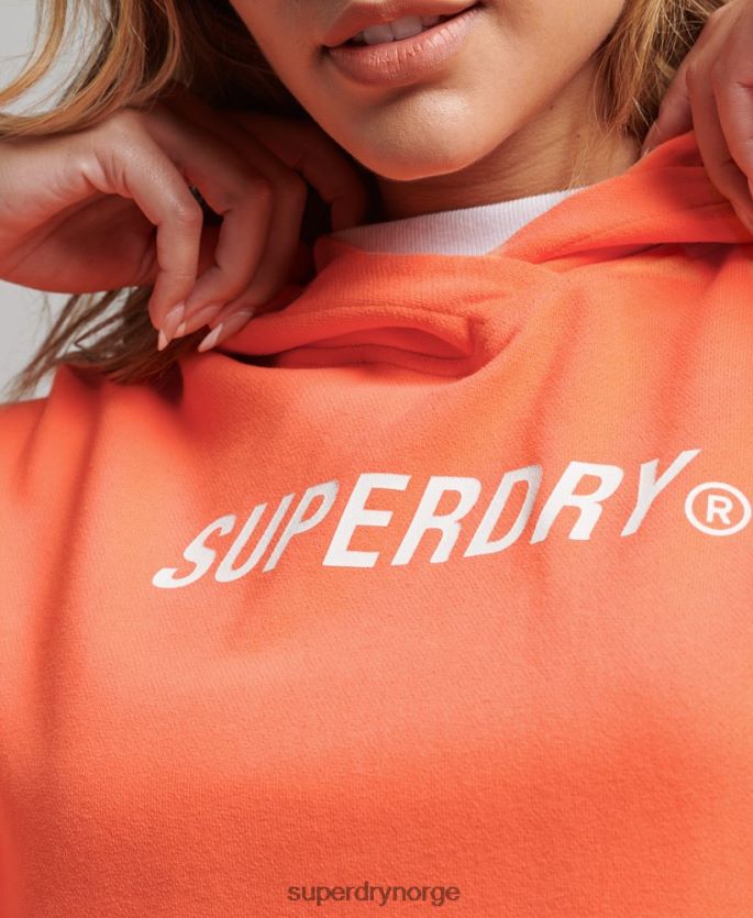 Superdry rosa klær 86P46D5937 code core sport crop box hettegenser kvinner