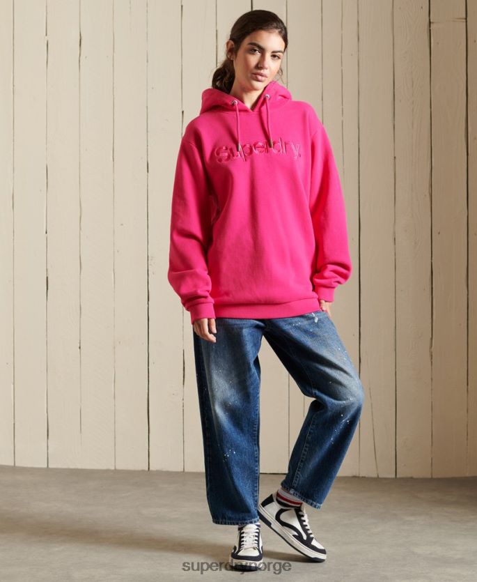 Superdry rosa klær 86P46D5994 core logo source hettegenser kvinner