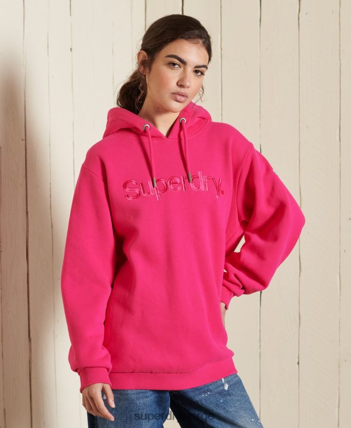 Superdry rosa klær 86P46D5994 core logo source hettegenser kvinner