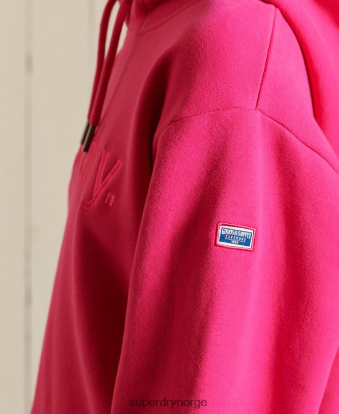 Superdry rosa klær 86P46D5994 core logo source hettegenser kvinner